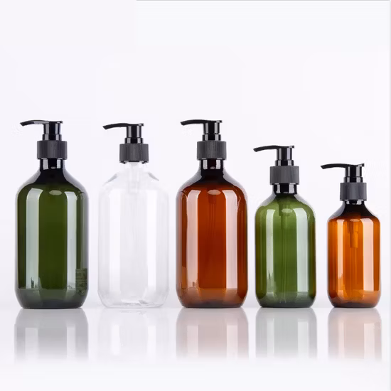 Bottiglia rotonda per lozione shampoo in plastica per animali domestici da 250 ml 350 ml 550 ml